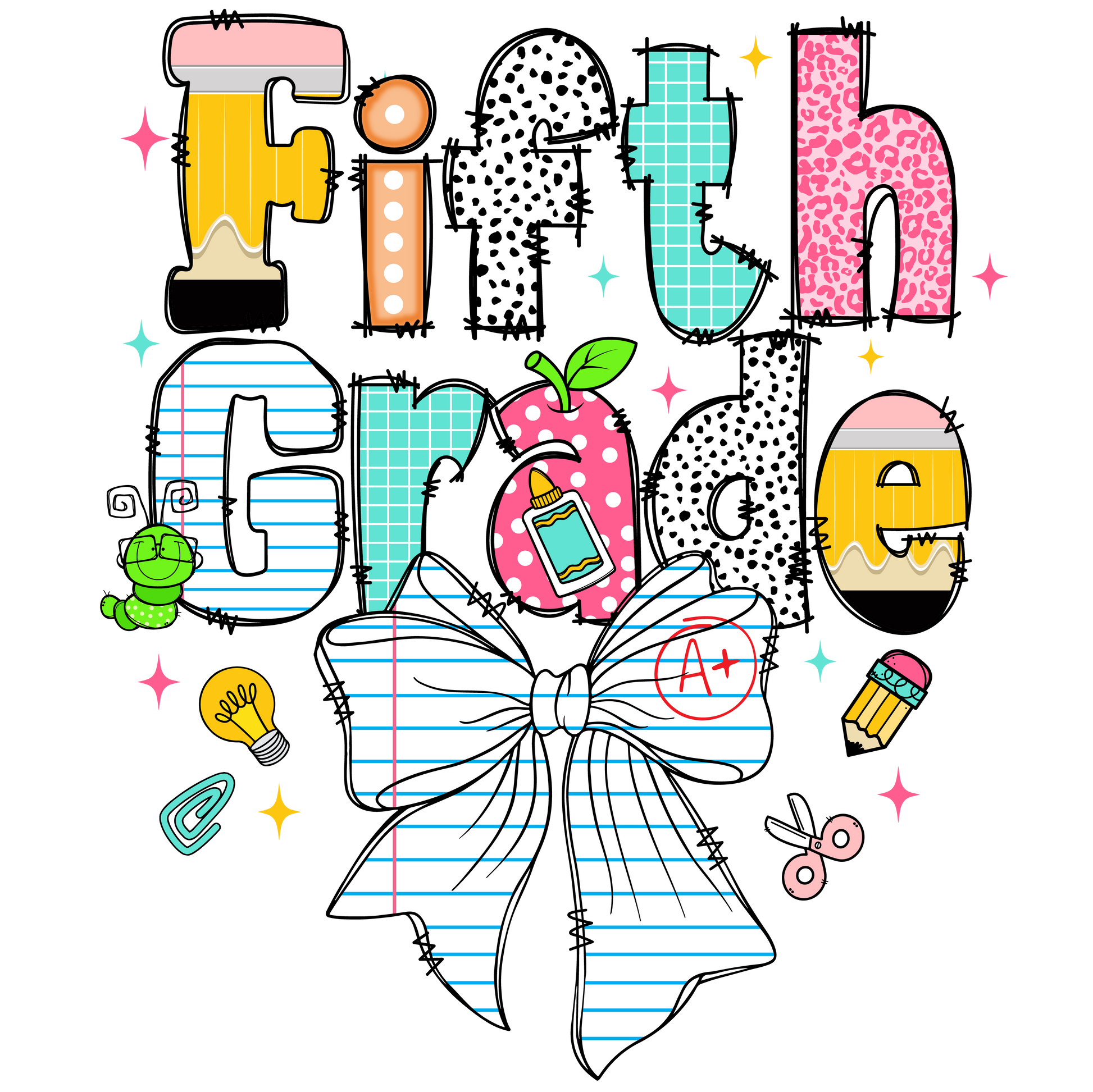 Back to School Grade Bow