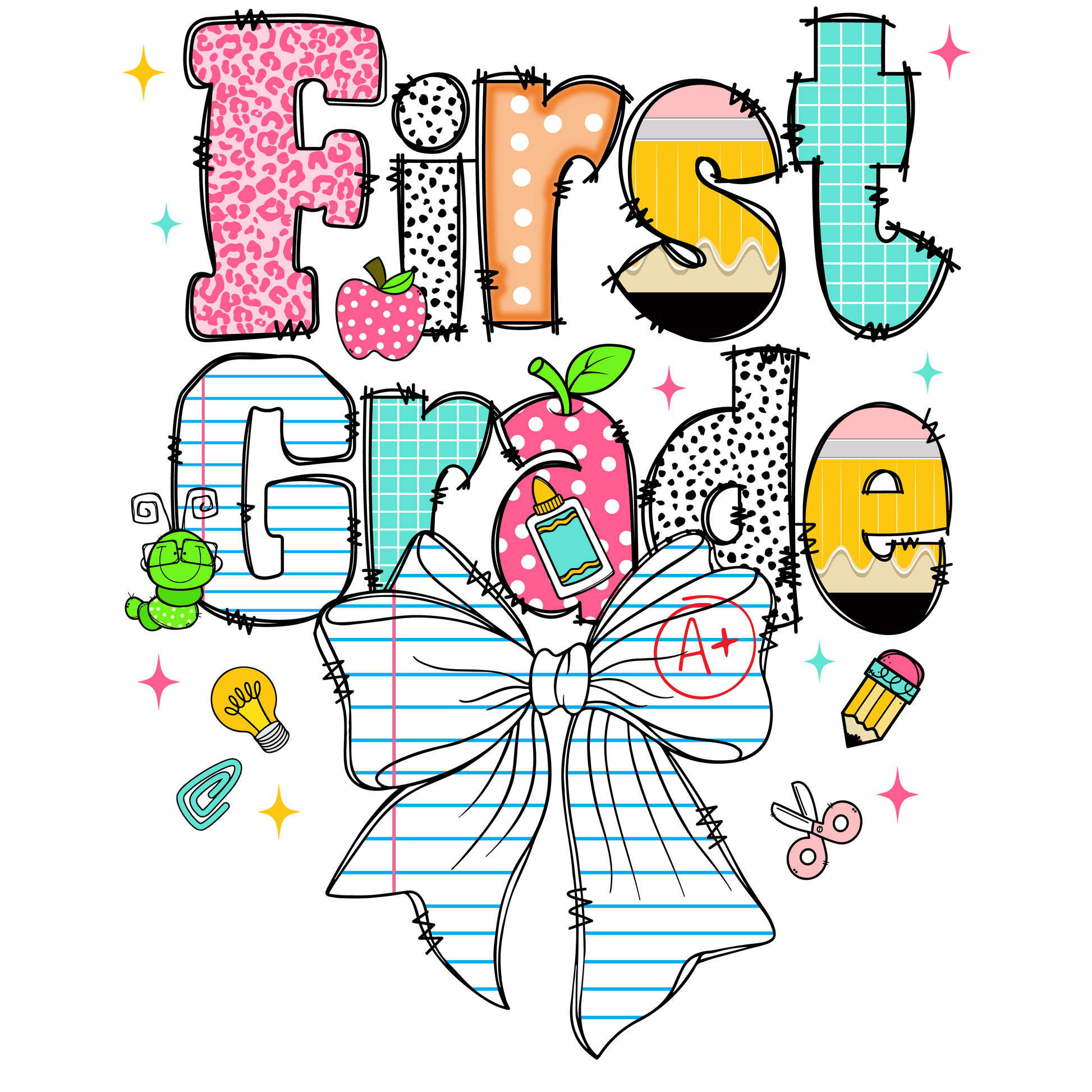 Back to School Grade Bow