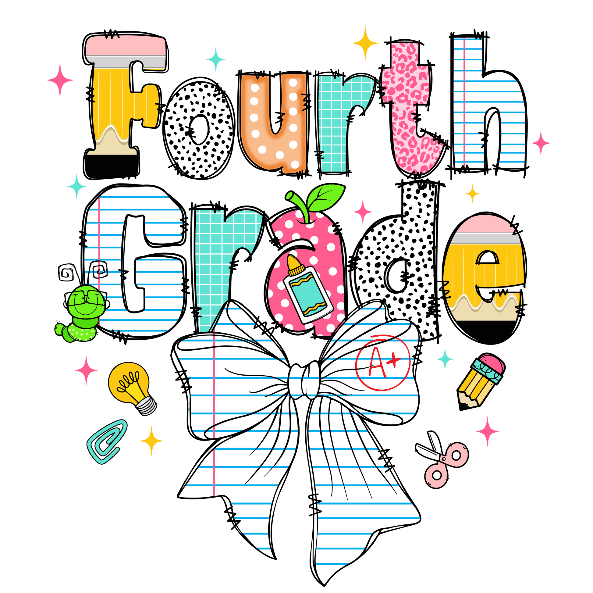 Back to School Grade Bow