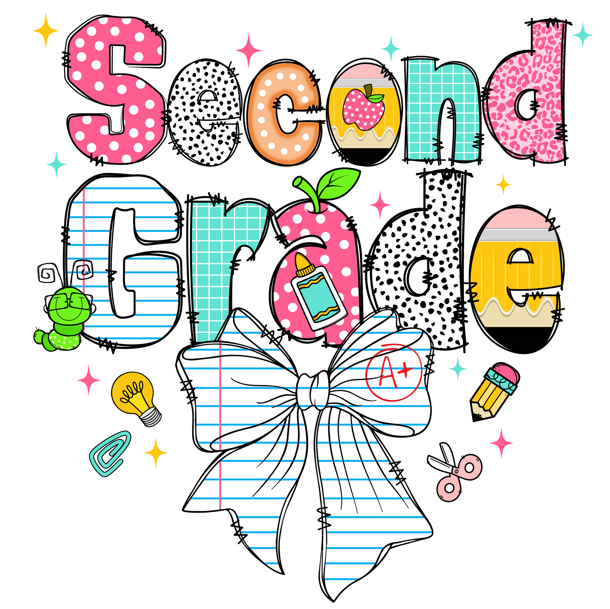 Back to School Grade Bow