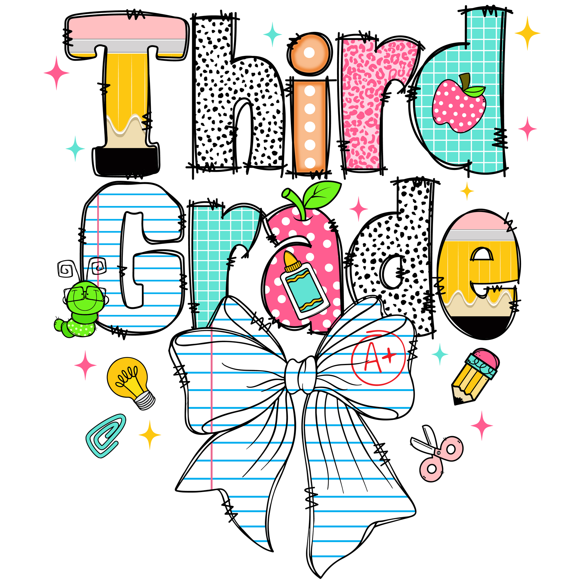 Back to School Grade Bow